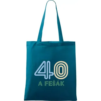 40 a fešák - Taška bavlněná - 42 x 38 cm ( Petrolejová )