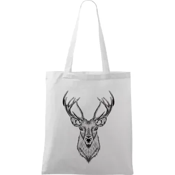 Jelen kresba - Taška bavlněná - 42 x 38 cm ( Bílá )