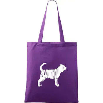 Bloodhound nápis v těle - Taška bavlněná - 42 x 38 cm ( Fialová )