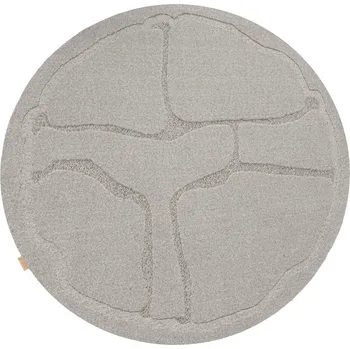 Koberec Šedý vlněný kulatý koberec ø 160 cm Morphic Organica – Agnella ID_1716026