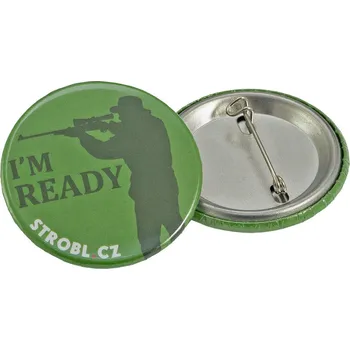 Placka "I'm ready" se špendlíkem, 35 mm - zelená