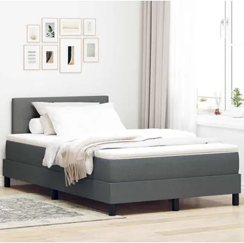 Postel vidaXL Postel s boxspringem s matrací Tmavě šedá 120 x 200 cm textil [3342199]