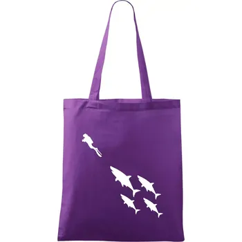 Potápěč žraloci - Taška bavlněná - 42 x 38 cm ( Fialová )
