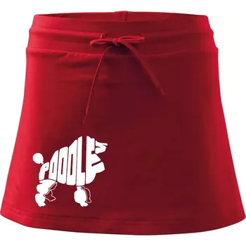 Dámská sukně Pudl - nápis v těle - Sportovní sukně - two in one - S ( Červená )
