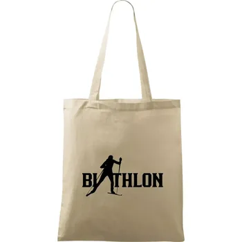 Nákupní taška Biathlon nápis - Taška bavlněná - 42 x 38 cm ( Naturální )
