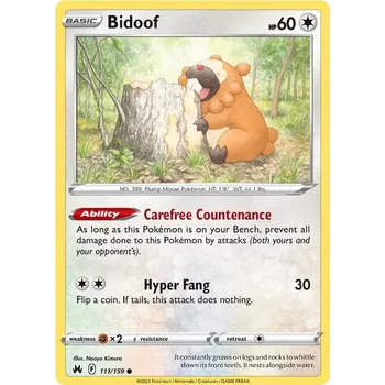 Karetní hra Bidoof 111/159 - Crown Zenith Typ karty: Reverse Holo