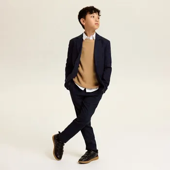 Chlapecké kalhoty Reserved - Elegantní kalhoty z viskózové směsi - tmavomodrá - 837ET-59X - 837ET-59X-116