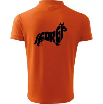 Pánská košile Corgi - nápis v těle - Polokošile pánská Pique Polo 203 - 4XL ( Oranžová )