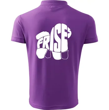 Pánská košile Bišonek - fries nápis v těle - Polokošile pánská Pique Polo 203 - M ( Fialová )
