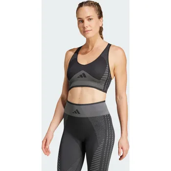Podprsenka ADIDAS Podprsenka AEROKNIT Training Light Support 2XS ČERNÁ|ŠEDÁ