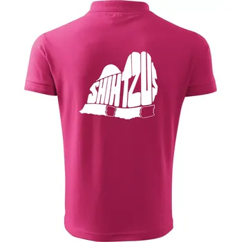 Pánská košile Shih-tzu - nápis v těle - Polokošile pánská Pique Polo 203 - 2XL ( Purpurová )
