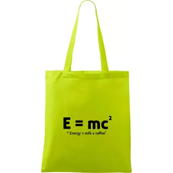 e = mc2 - coffee milk - Taška bavlněná - 42 x 38 cm ( Limetková )