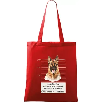 Nákupní taška Lump a darebák - Německý ovčák - Taška bavlněná - 42 x 38 cm ( Červená )