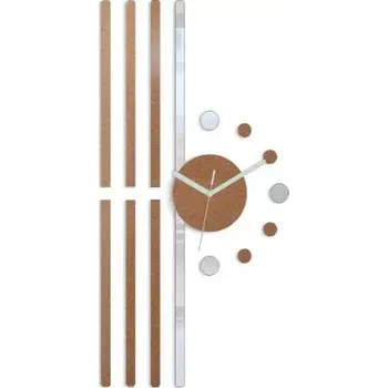 Hodiny 3D nalepovací hodiny Line měděné