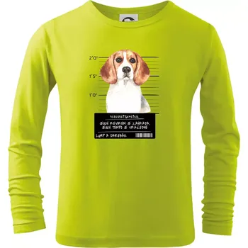 Chlapecké tričko Lump a darebák bígl - Triko dětské Long Sleeve - 122 cm/6 let ( Limetková )