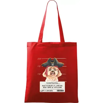 Lump a darebák pudl - Taška bavlněná - 42 x 38 cm ( Červená )