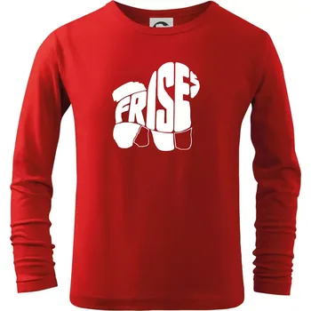 Chlapecké tričko Bišonek - fries nápis v těle - Triko dětské Long Sleeve - 122 cm/6 let ( Červená )