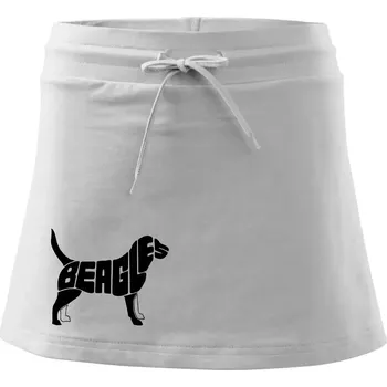 Dámská sukně Bígl - nápis v těle - Sportovní sukně - two in one - XS ( Bílá )