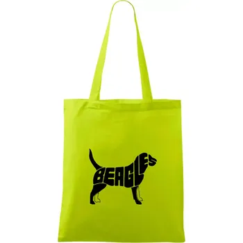 Bígl - nápis v těle - Taška bavlněná - 42 x 38 cm ( Limetková )