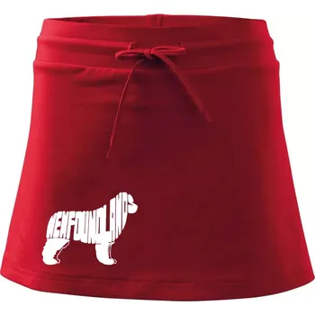 Dámská sukně Novofundlandský pes - nápis v tělě - Sportovní sukně - two in one - XL ( Červená )