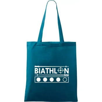 Biathlon terč a hůlky - Taška bavlněná - 42 x 38 cm ( Petrolejová )
