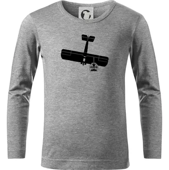 Chlapecké tričko RC letadlo - Triko dětské Long Sleeve - 122 cm/6 let ( Tmavě šedý melír )