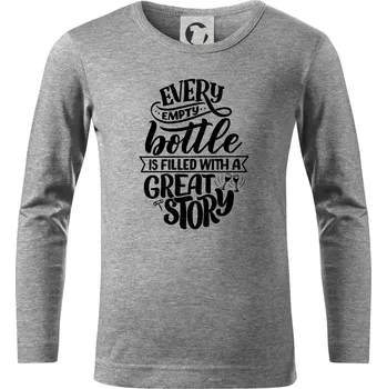 Chlapecké tričko Every empty bottle - Triko dětské Long Sleeve - 122 cm/6 let ( Tmavě šedý melír )