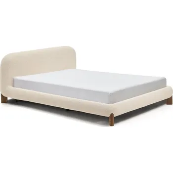 Postel Kave Home Béžová bouclé dvoulůžková postel Odina 180 x 200 cm