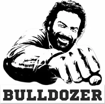 Plakát Bud Spencer a Terence Hill Cedule Bud Spencer 3D Bulldozer černobílá 45x45cm