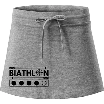 Dámská sukně Biathlon terč a hůlky - Sportovní sukně - two in one - XL ( Tmavě šedý melír )
