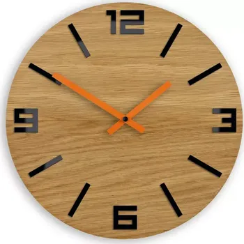 Nástěnné hodiny Arabic hnědo-oranžové