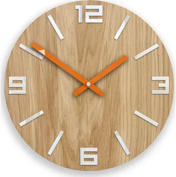 Hodiny Nástěnné hodiny Arabic hnědo-bílo-oranžové