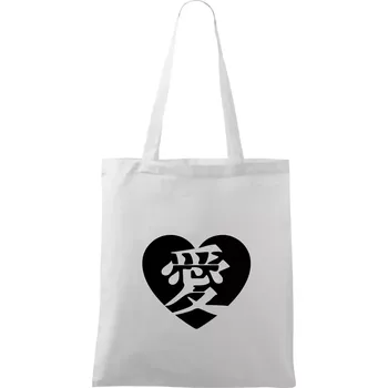 Láska japonština čínština - Taška bavlněná - 42 x 38 cm ( Bílá )