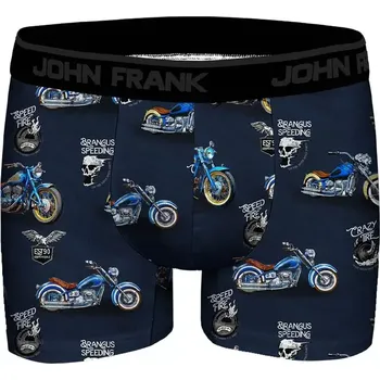 Boxerky Pánské boxerky John Frank JFBD371-MOTO Tm. modrá XXL
