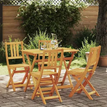 Zahradní sestava vidaXL Zahradní bistro set 5 pcs Hnědá Masivní akátové dřevo [3324837]