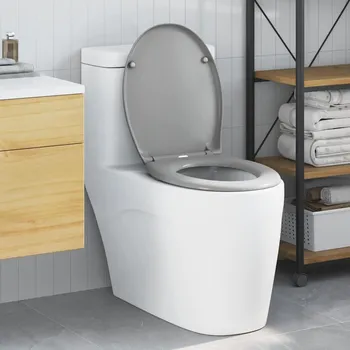 WC sada vidaXL Toaletní prkno Šedá 47 x 37 x 4 cm Duroplast [42002347]