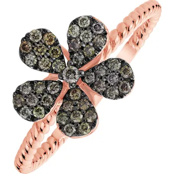 Prsten Prsten s hnědými diamanty Sun Daisy