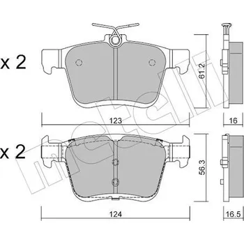 Brzdová destička Sada brzdových destiček, kotoučová brzda METELLI 22-0951-2