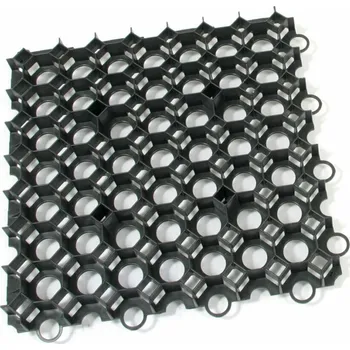 Venkovní dlažba Zatravňovací plastová dlažba černá - 50 x 50 x 5 cm