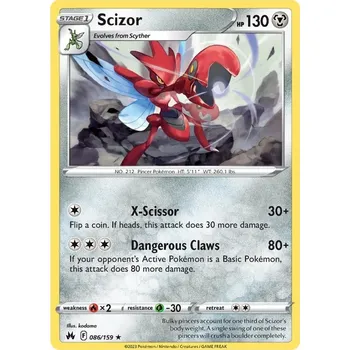 Sběratelská karetní hra Scizor 086/159 - Crown Zenith Typ karty: Reverse Holo