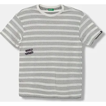 Chlapecké tričko Dětské bavlněné tričko United Colors of Benetton 38F1C10PU.G.seasonal šedá 09X, vel. 140