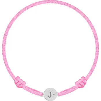 Náramek Dětský diamantový náramek se šňůrkou Circle Letter J