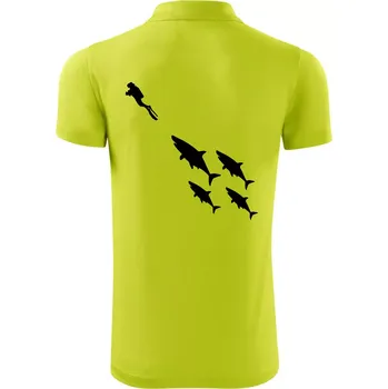 Pánská košile Potápěč žraloci - Polokošile Victory sportovní (dresovina) - 3XL ( Limetková )