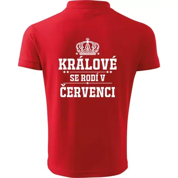 Pánská košile Králové se rodí v červenci - Polokošile pánská Pique Polo 203 - XL ( Červená )