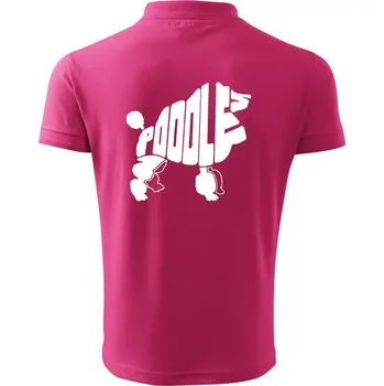 Pánská košile Pudl - nápis v těle - Polokošile pánská Pique Polo 203 - 2XL ( Purpurová )