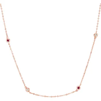 Náhrdelník Náhrdelník s diamanty a rubíny Dots