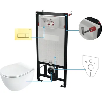 Deante WC set Silia 6v1, podomítkový systém + toaleta - CDLZ6ZPW