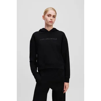 Dámská mikina MIKINA KARL LAGERFELD COMMERCIAL LOGO HOODIE BLACK