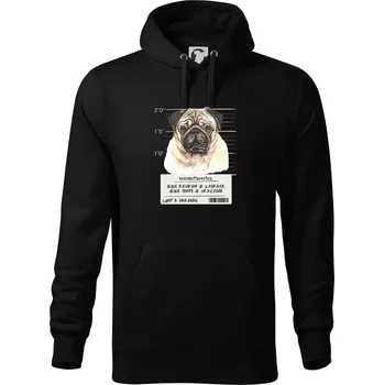 Pánská mikina Lump a darebák mopsík - Mikina pánská Cape s kapucí - 4XL ( Černá )