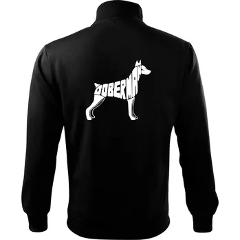 Pánská mikina Dobrmans - nápis v tělě - Mikina bez kapuce Adventure - 3XL ( Černá )